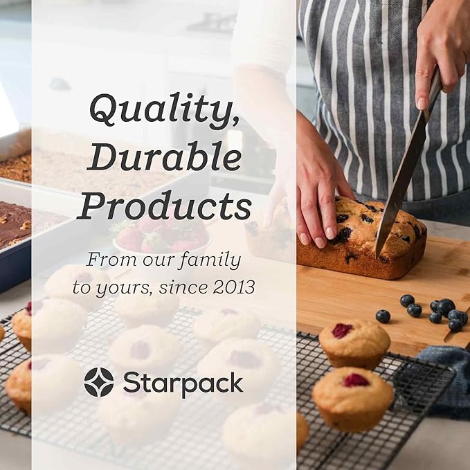 StarPack ‘Bakers Gonna Bake’ 12-Hole Stainless Steel Muffin Pan - High Performance Nonstick, Heavy-Duty Cupcake Pans for Baking - Versatile Cupcake Pan with Up to 450°F Heat-Resistance
