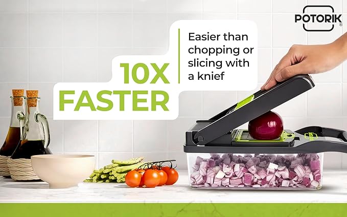 16-in-1 Vegetable Chopper & Mandoline Slicer – Multifunctional Food Chopper with Container, Vegetable Cutter, Dicer & Spiralizer for Onion, Salad & Fruits – Kitchen Gadget Essential