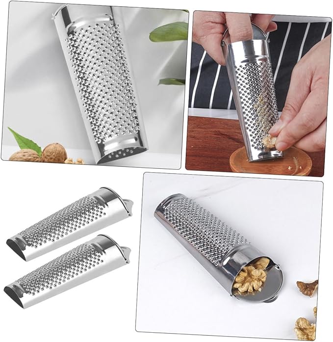 IMIKEYA 2Pcs Stainless Steel Ginger Zesters Kitchen Graters for Garlic Cheese and Vegetables Non Slip Ergonomic Design Kitchen Supplies