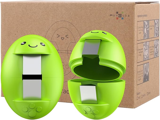 Egg Cracker, Silicone Egg Shell Opener, Cute Egg Shaped Design, Opens Eggs with Ease, A Little Happiness Boost for Your Kitchen. (Color: Green, 2-Pack)