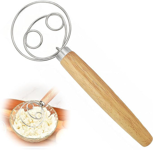 Danish Dough Whisk, Dutch Style Bread Whisk For Sourdough Cooking Kitchen with Stainless Steel Danish Sourdough Whisks Bread Mixer and Dough Scraper, top gadgets for bakers