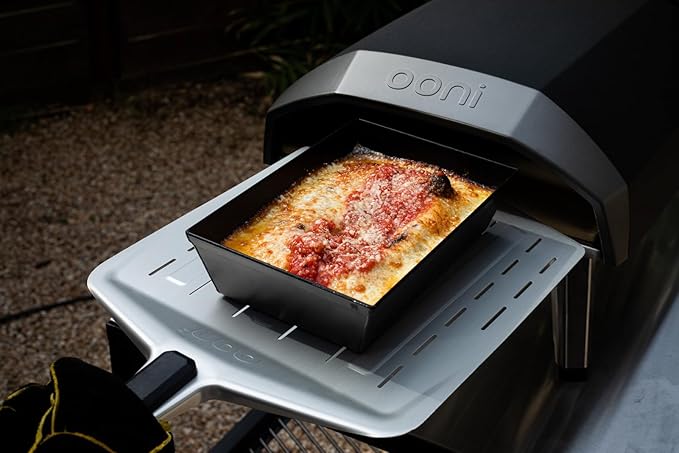 ooni Detroit-Style Pizza Pan 9 x 6 Inch - Rectangular Deep Dish Pizza Pan with Lid, Non-Stick Aluminum Pan, Rectangle Baking Pan & Proofing Tray