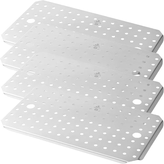Stainless Steel Steam Table Pan False Bottoms – Hotel Pan Inserts with Drain Holes, Available in 1/4, 1/2, and Full Size | Keeps Food Elevated & Prevents Sogginess (4, Full Size (16.8 inch Long))