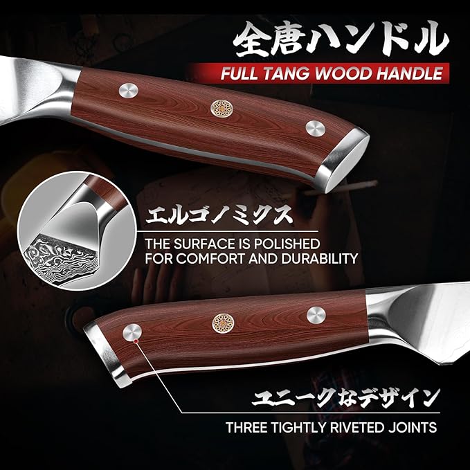 Purple Dragon Fillet Knife 7 Inch, Japanese Boning Meat Cutting Knives Razor-Sharp Meat Trimming Deboning – Professional Filet Fish Knife with Ergonomic Handle Christmas Gift for Men and Women