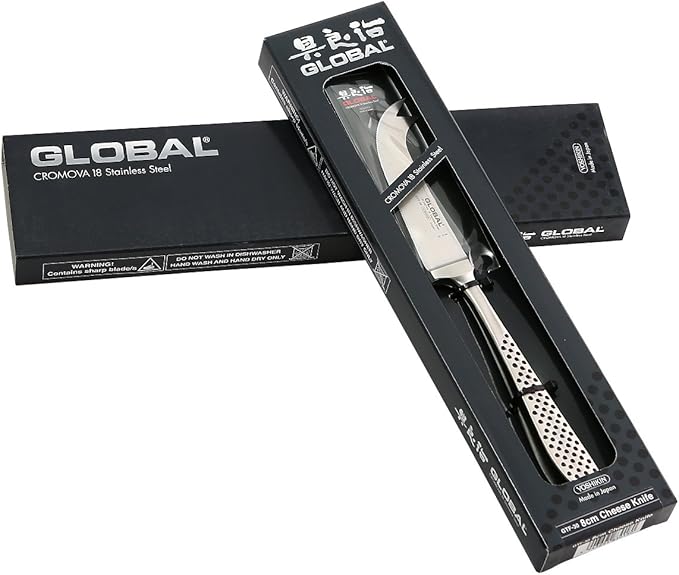 Global 3 inch Pronged Cheese Knife - Fork Tipped Spear, Narrow Blade, Lightweight Japanese Stainless Steel, Razor Sharp Edge, Made in Japan, GTF-30