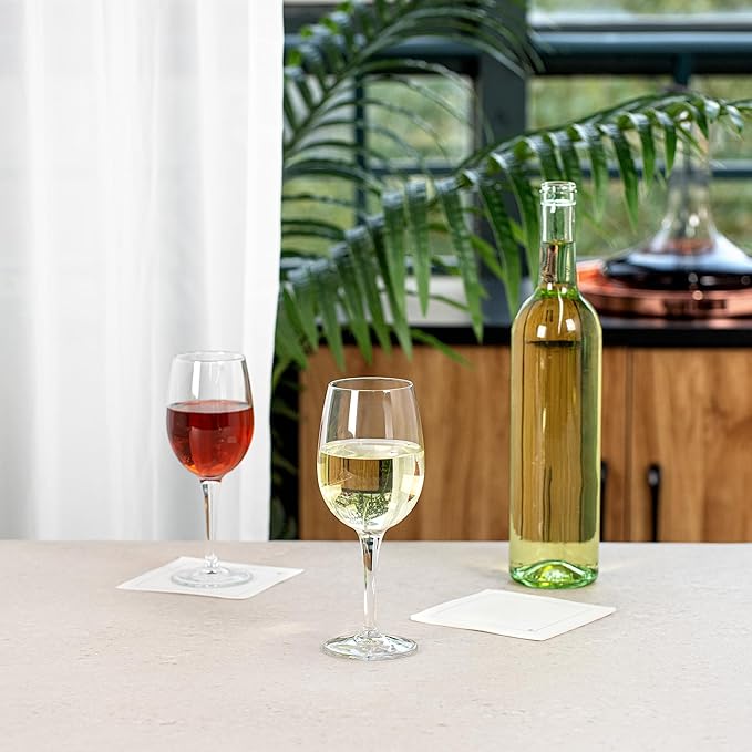 Restaurantware Wine Glass Set 6 Count 11.25 Oz Clear Stemmed Goblet Tempered Glassware With Round Shape Dishwasher Safe, Versatile For Fine Dining