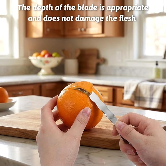 Stainless Steel Orange Peeler Tool, Multi-Functional Citrus Peeler Tool, Ergonomic Safe Cutter & Slicer, Fruit Peeler Skin Remover for Oranges, Grapefruits, Lemons