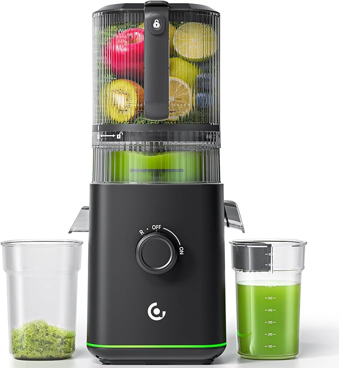 VANDISELL Cold Press Juicer, 6.5" Extra Wide Feed Chute, 3-in-1(Juice & Sorbet & Nut Milk) Juicer Machines with 600W Max Motor & 85oz Large Capacity, Auto-Precut, High Juice Yield