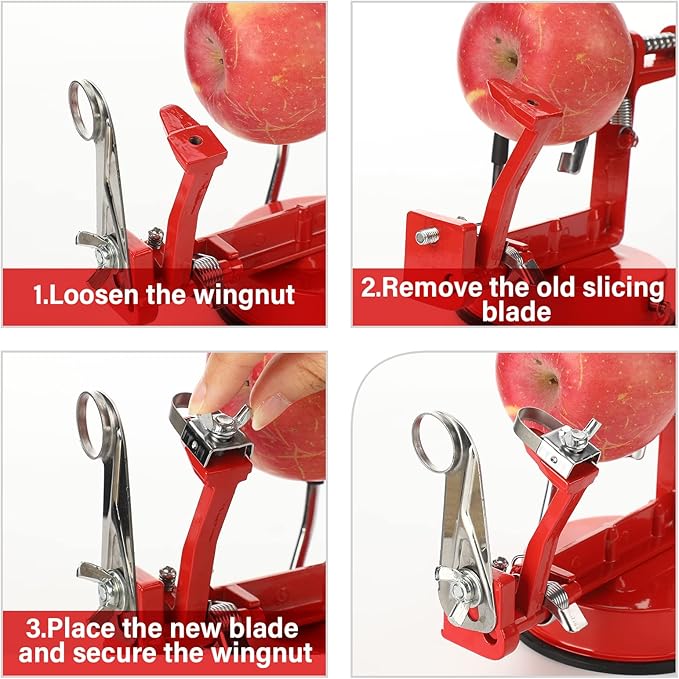 Jutom Universal Apple Peeler Replacement Blade Apple Peeler and Corer Stainless Steel Cutter Blades for Kitchen Home Restaurant(6 Pcs)