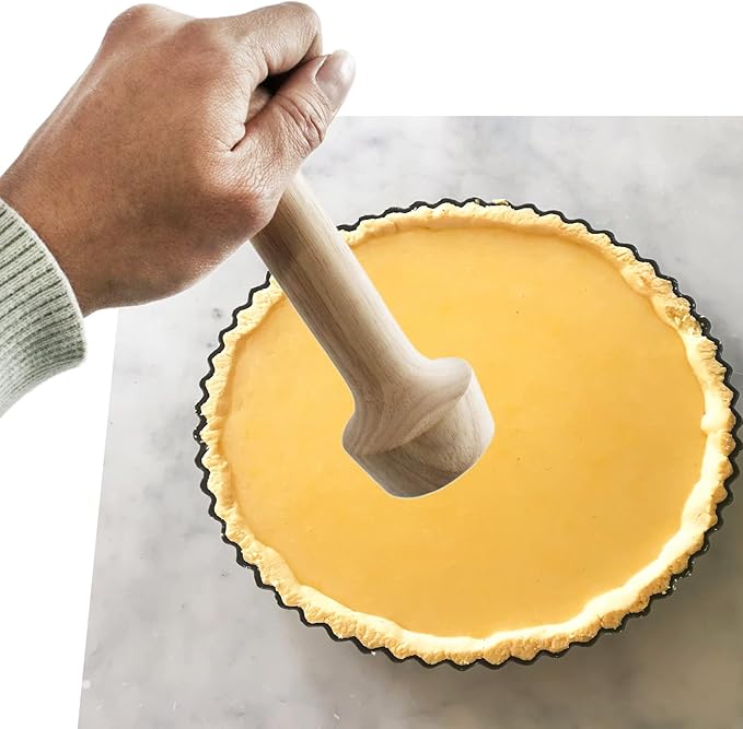 Anfu Tart Tamper Set, Wooden Molds Egg Tarts Tamper Pastry Tools for Mini Muffin Tins or Tart Pans, DIY Baking Shaping Kitchen Tool & Pastry Brush