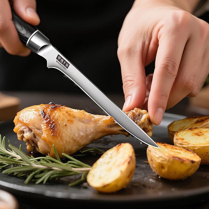 MDHAND Knife Set, 9PCS Professional Japanese Kitchen Knife Set, High Carbon Stainless Steel Chef Knife Sets - Pakkawood Handle for Professional Chef, Cooking, Cutting, Dishwasher Safe, Elegant Box