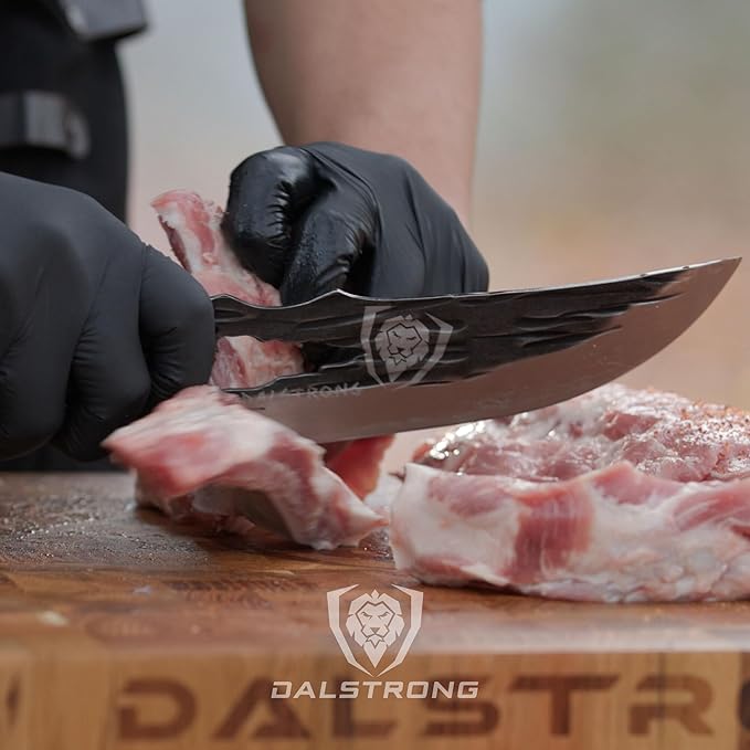 Dalstrong Chef Knife - 8 inch - Barbarian Series - Premium Swedish 14C28N High Carbon Stainless Steel - Black Brown Stabilized Wood Handle - Chef's Knife Kitchen - Sheath Included