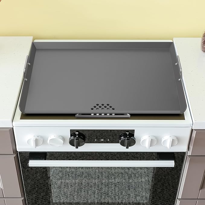 Stanbroil Flat Top Griddle for Standard 30" Ranges with Gas/Radiant Glass Ceramic/Electric Coil Cooktops, Includes 2 Drip Trays and 4 Spacers