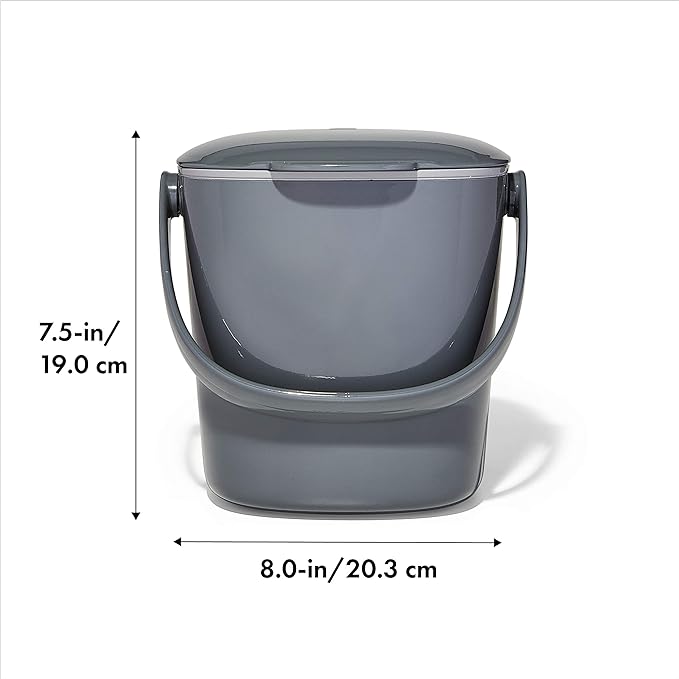 OXO Good Grips Easy-Clean Compost Bin, Charcoal - 0.75 GAL