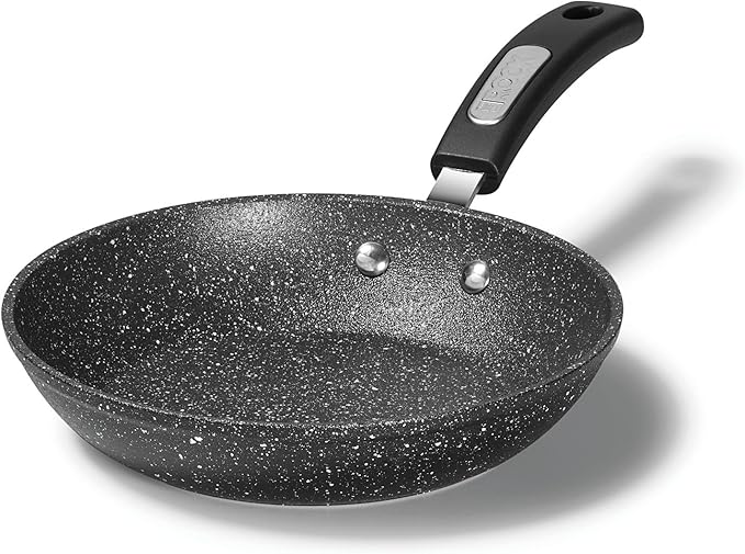 Starfrit The Rock 20cm (8") Non-Stick Fry Pan - Durable Forged Aluminum - Oven Safe - PFOA Free - Easy to Clean - Black