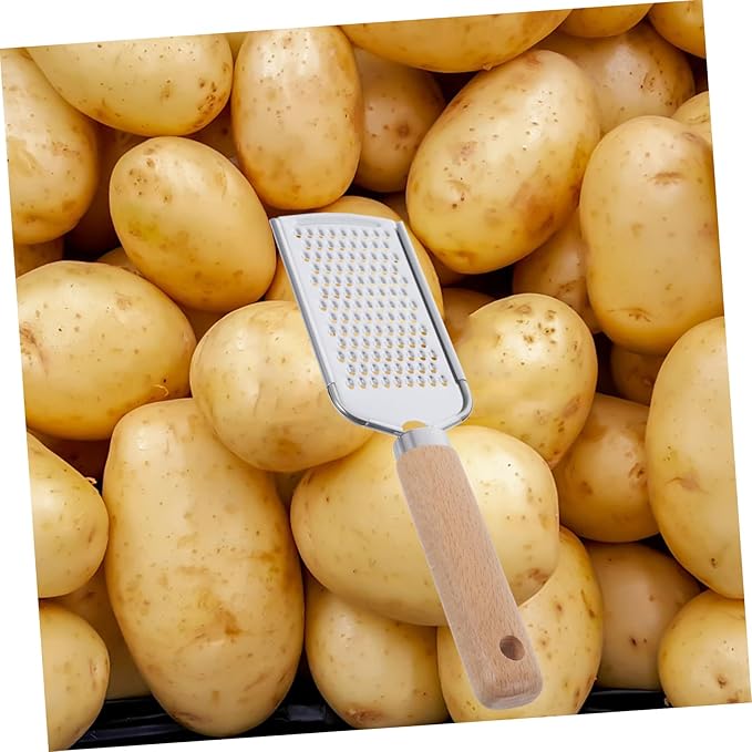 1Pc Stainless Steel Plane Grater Zester with Wood Handle Versatile Kitchen Gadget for Fruits Vegetables Easy to Clean Non Slip Grip for Cheese Lemon Garlic and More