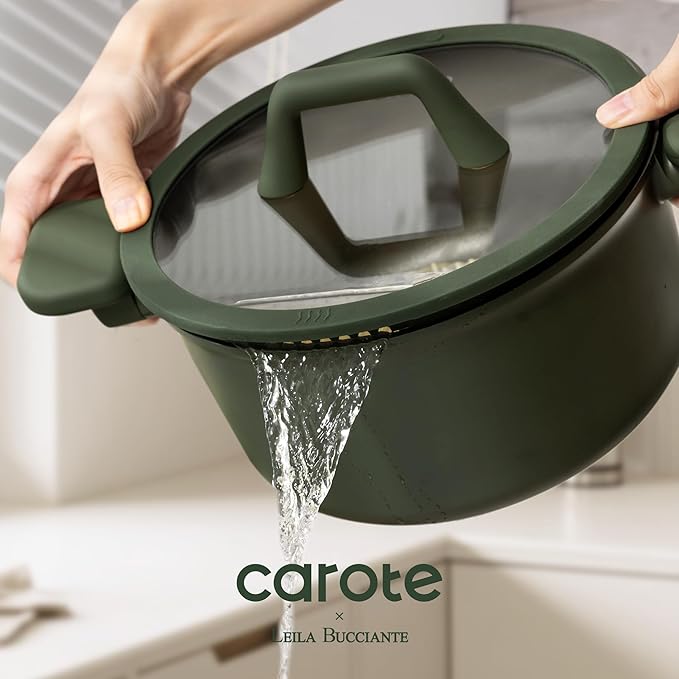 CAROTE 31PCS Pots and Pans Set, Nonstick Cookware Set Kitchen Non Stick Induction Titanium Cookware Non-toxic Granite Cooking set
