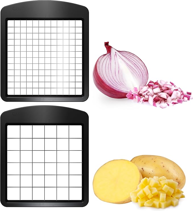 Fullstar All-in-1 Vegetable Chopper (4 in 1, White) and 2pc Blade Replacement Set - Bundle of Chopper and Dice Blade Replacement (Big and Small Dice) - Kitchen Gadgets