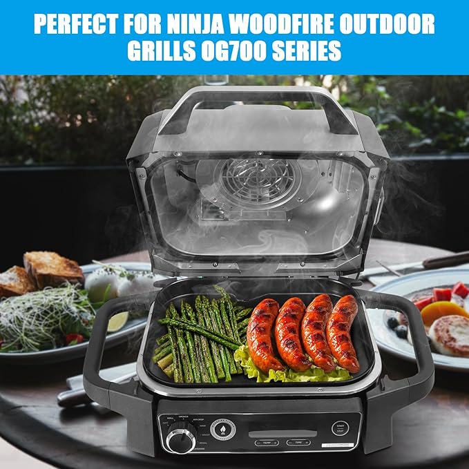 Grill Griddle Plate for Ninja Woodfire Outdoor Grills OG700 Series Accessories, Non-Stick Flat Top Griddle Pan Compatible with Ninja XSKGRDPLT Woodfire OG701 Grill, Insert