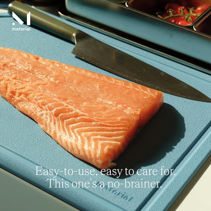 The MK Free Board - Large Plant-Based, Eco-Friendly Cutting Board, Dishwasher-Safe with Juice Groove and Free of Permanent Microplastics (Shell)