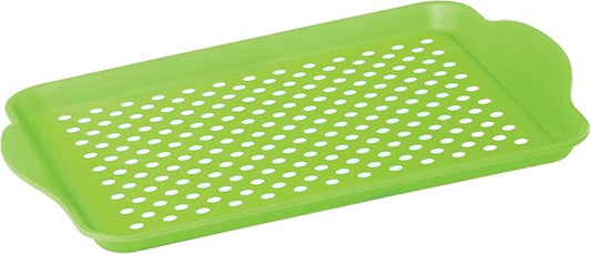 Oggi Rectangle Non Skid Rubber Grip Serving Tray, Green 17.5 x 11.5"