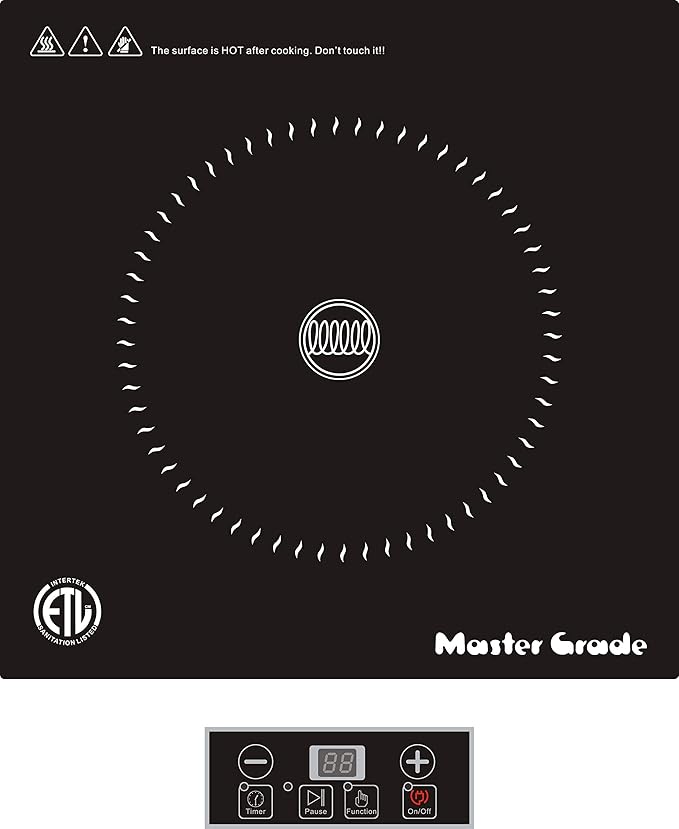 Portable Induction Cooktop, Hot Plate Electric, Single Burner, 10 Levels Power, 120V, 1300W, ETL Sanitation