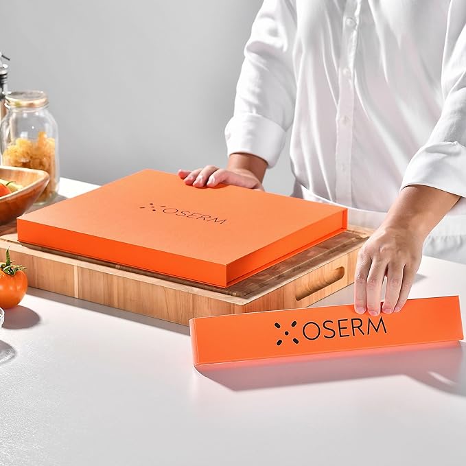 Gift-Ready Knife Set, Japanese Style 8-Piece (7+1) Kitchen Knife Set for Weddings & Premium Gifting, Orange Beautiful Gift Box, High Carbon Steel Knives Sets Includes An Additional 8" Chef Knife