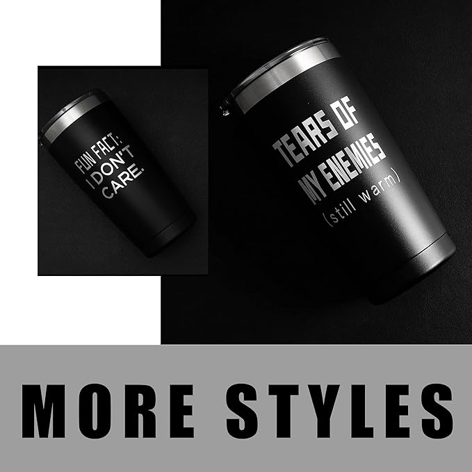 Birthday Gift for Women Men - I Came I Saw Tumbler Gag Gifts Funny Adult Grandpa Gifts for Him Drinking Cup for Elderly Senior Citizen, 20 Oz Insulated Tumbler, Black