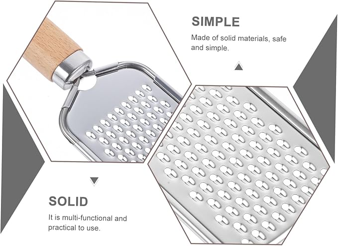 SECFOU Stainless Steel Vegetable Zester Grater with Handle Kitchen Gadget for Fruits Cheese Lemon and More Easy to Clean Non-slip Design for Home and Restaurant Use