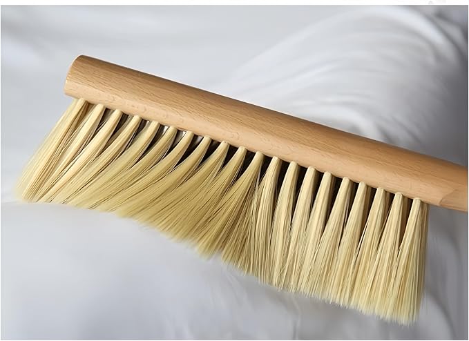 Soft Bristle Hand Brush Wooden Handle for Woodworking Shop Bench, Sawdust Removal Non-Scratch 14 Inch Long (2pcs Yellow)