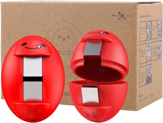 Egg Cracker, Silicone Egg Shell Opener, Cute Egg Shaped Design, Opens Eggs with Ease, A Little Happiness Boost for Your Kitchen.(Color: Red, 2-Pack)