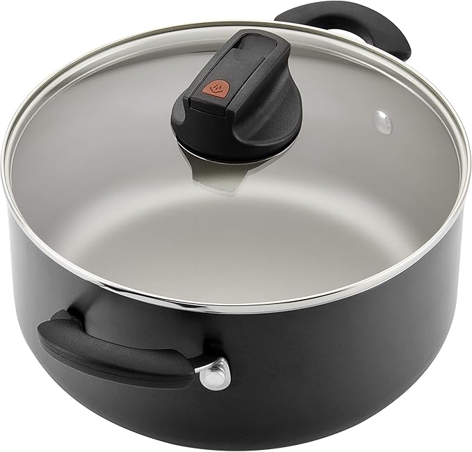 Farberware Smart Control Nonstick Cookware Pots and Pans Set, 14 Piece, Black