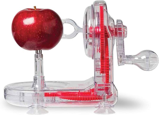 Starfrit Apple Peeler - Easily Peels All Types of Apples - Spring Loaded Arm Adapts to Various Shapes - Bonus Apple Corer