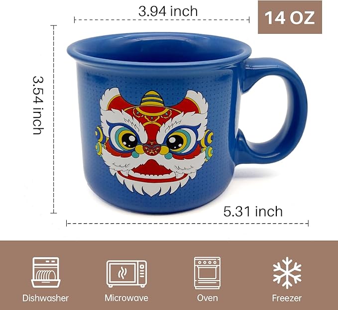 Ceramic Coffee Mugs Set Of 4,14 Oz Coffee Cups With Handle, Large Coffee Mugs Perfect For Cappuccino, Latte, Americano, Tea Bag, Beverage