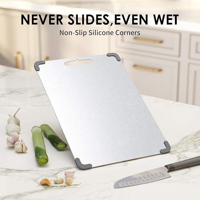 Premium Pure Cut Titanium Cutting Board – Dual‑Sided, Non‑Toxic, Non‑Slip & Dishwasher Safe – Ideal Titanium Cutting Boards for Kitchen