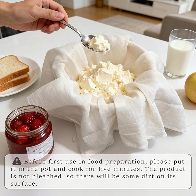Cheese Cloths, 3Pcs 36x36 Inch Grade 100 Precut Cheese Cloths for Straining, Cotton Unbleached, Reusable Muslin Cheesecloth for Straining, Making Yogurt, Cooking Turkey, Crafts - 9 Sq.Ft