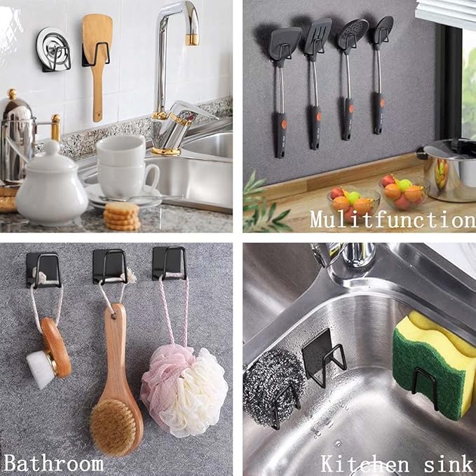 ESINAM 2Pcs Sponge Holders for Kitchen Sink, Strong Adhesive Small Sponge Holder, Premium Rustproof & Waterproof - Minimal Size - SUS304 Stainless Steel