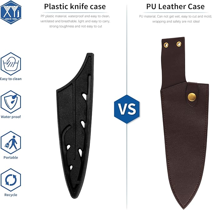 XYJ 2pcs/set Safety Knife Covers Sleeves Knives Edge Guard, Universal Knife Sheath, Fruit, Utility, Paring Knife Case Black (For 3.5'' Paring Knife)