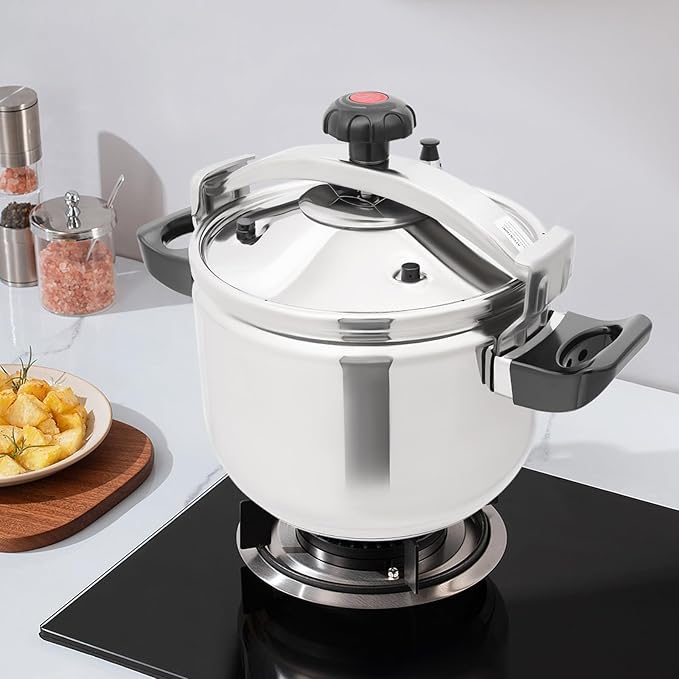 Stainless Steel Pressure Cooker Large Capacity Cooktop Pressure Pot with Multiple Protection Functions for Home Restaurants Canteens, Multiple Stove Compatible (23.25 Qt)