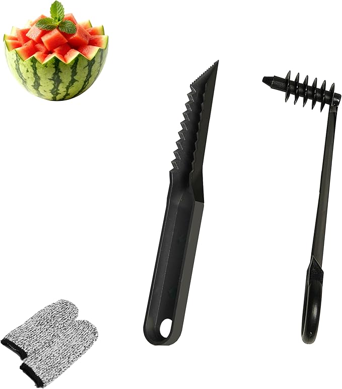 3 PCS Kitchen Spiral and V Shaped Tools Set, Hand Spiral Slicer for Melon Fruit Potato Cucumber Carrot Vegetables Slicer Cutter, Kitchens and Dining Accessories Tool
