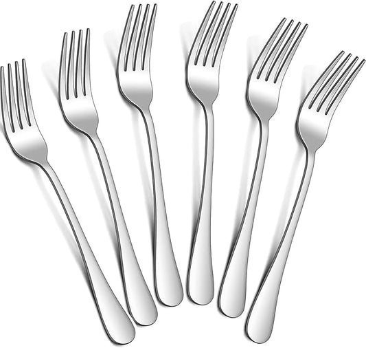 Dinner Forks Set,8 Inches Set of 6 Food Grade Stainless Steel Silverware Forks,Table Forks,Flatware Forks,Mirror Finish Dishwasher Safe,Use for Home,Kitchen or Restaurant