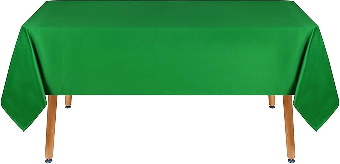 Obstal 210GSM Rectangle Green Table Cloth, Christmas Decorations Waterproof Tablecloth, Table Cover Protector for Holiday Party Use (Green,60 x 120 Inch)