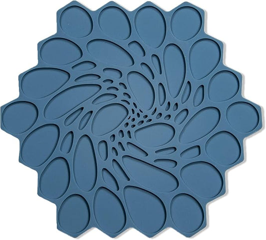 modern-twist 7 x 7" Hive Silicone Trivet, Heat Resistant Up To 675°F, Non Slip, Protects Table From Heat, Midnite, Pack of 1