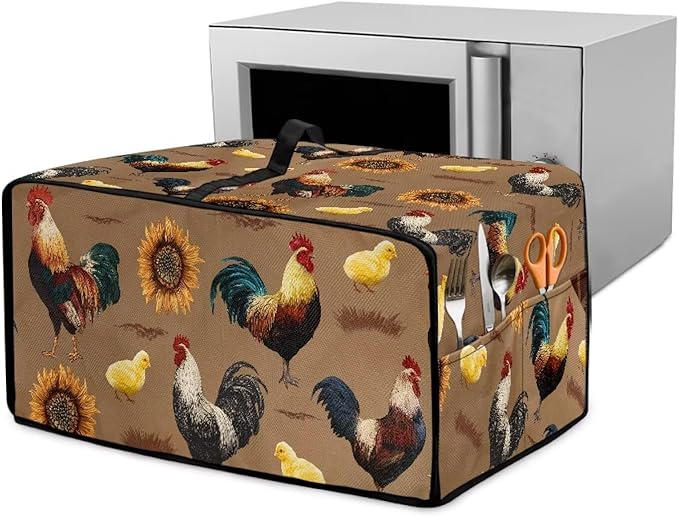 Doojoayie 6 Slice Toaster Oven Covers for Kitchen Counter Sunflower Toaster Cover 19.7"x16"x 10" Small Appliance Dust Protector Kitchen Decoration Gifts for Women