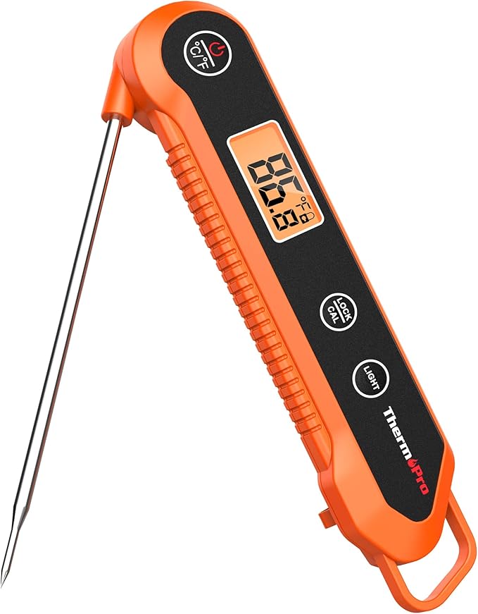 ThermoPro Digital Instant Read Meat Thermometer for Grilling Waterproof Kitchen Food Thermometer with Calibration & Backlight Baking Bread Candy Thermometer Cooking Tools Utensils