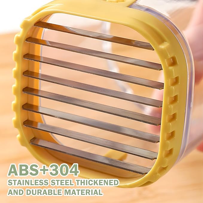 Fruit Slicer Cup-Detachable Fruit Cutter Slicer Stainless Steel Speed Egg Slicers Strawberry Slicer Cutter for Vegetable Cutting Kitchen Gadget (Yellow)