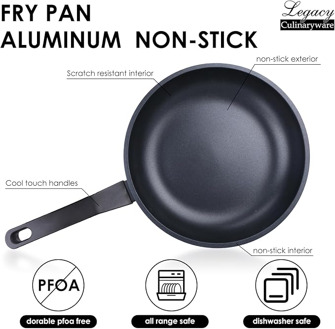 Legacy Culinaryware Nonstick Frying Pan Skillet,12 Inch Frying Pan Skillet,Egg pans,Omelette Pan,PFOA Free,Kitchen Pots Induction Pot