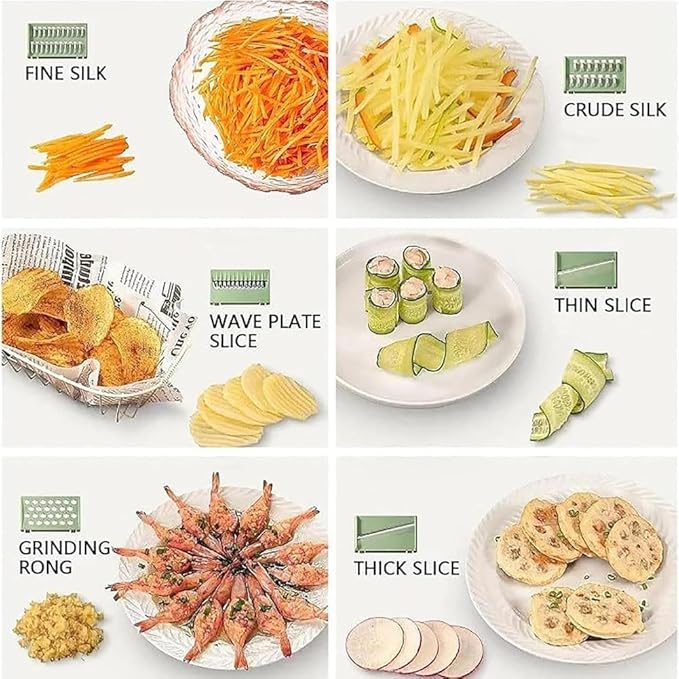 6-in-1 Mandoline Slicer, Once for All Safe Mandoline Slicer Stainless Steel for Kitchen, Vegetable Chopper Slicers, Detachable Blade, Kitchen Chopping Artifact, Versatility(1PC)