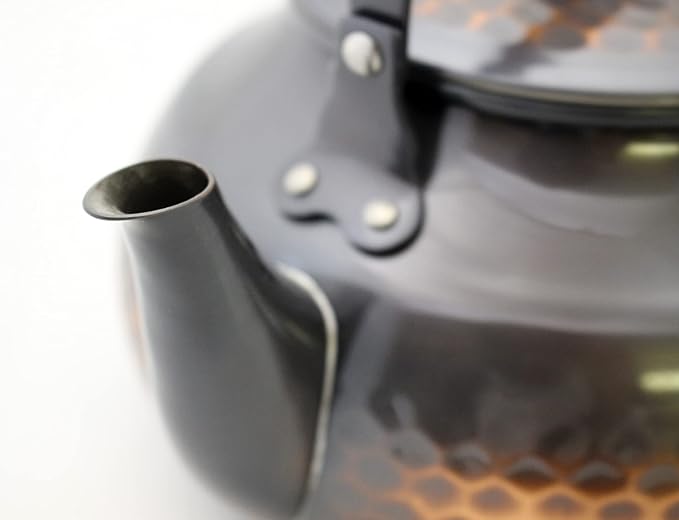 Shinkodo Made in Japan, Red Copper Finish, Hammered Boiling, 0.6 gal (2 L) (Wooden Pattern), Gift Wrapping Specifications