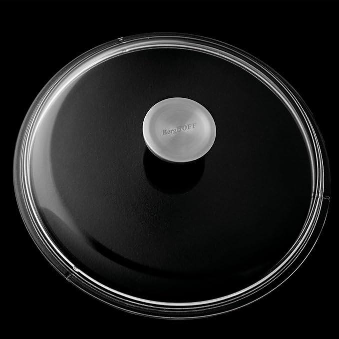 BergHOFF GEM Non-stick 11" Stockpot 7.7qt., Sturdy 2-Handle, Glass Lid, Ferno-Green, Non-Toxic PFOA-Free Coating, Ovensafe